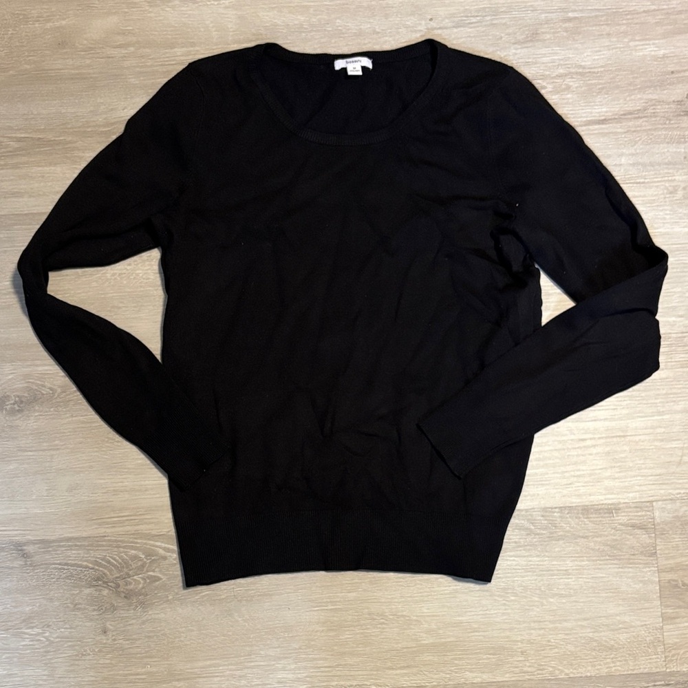 Bossini Elegant Women's Black Crew Neck Sweater